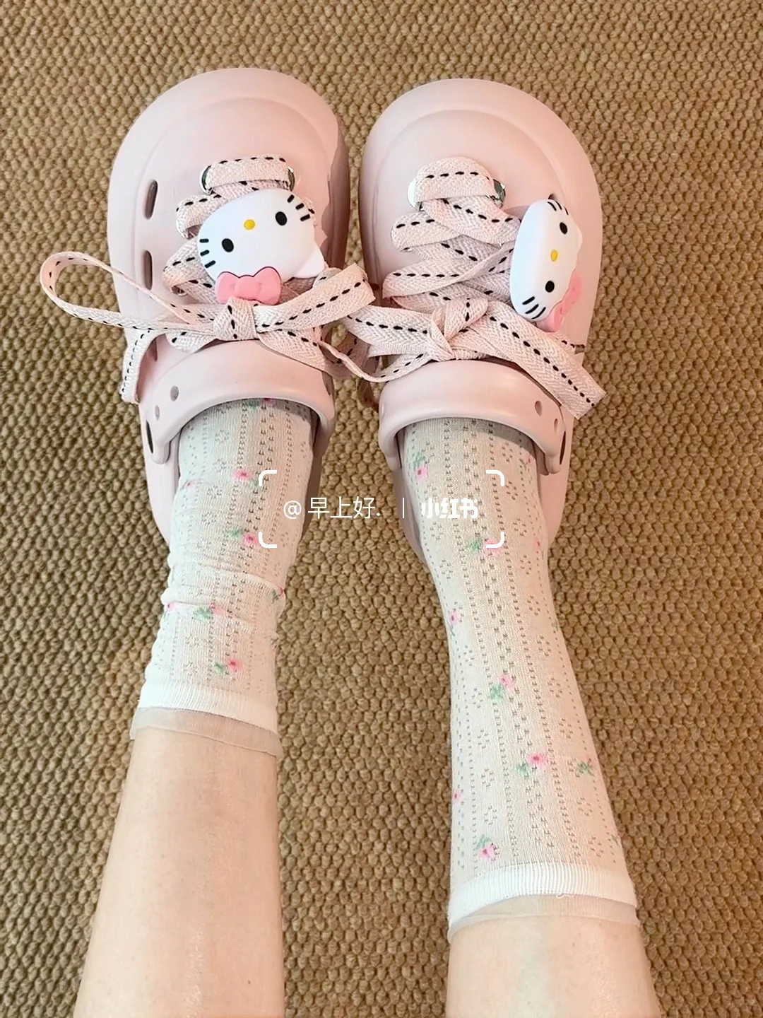 绝了！碎花堆堆袜💖，欧根纱花边超美，夏天可