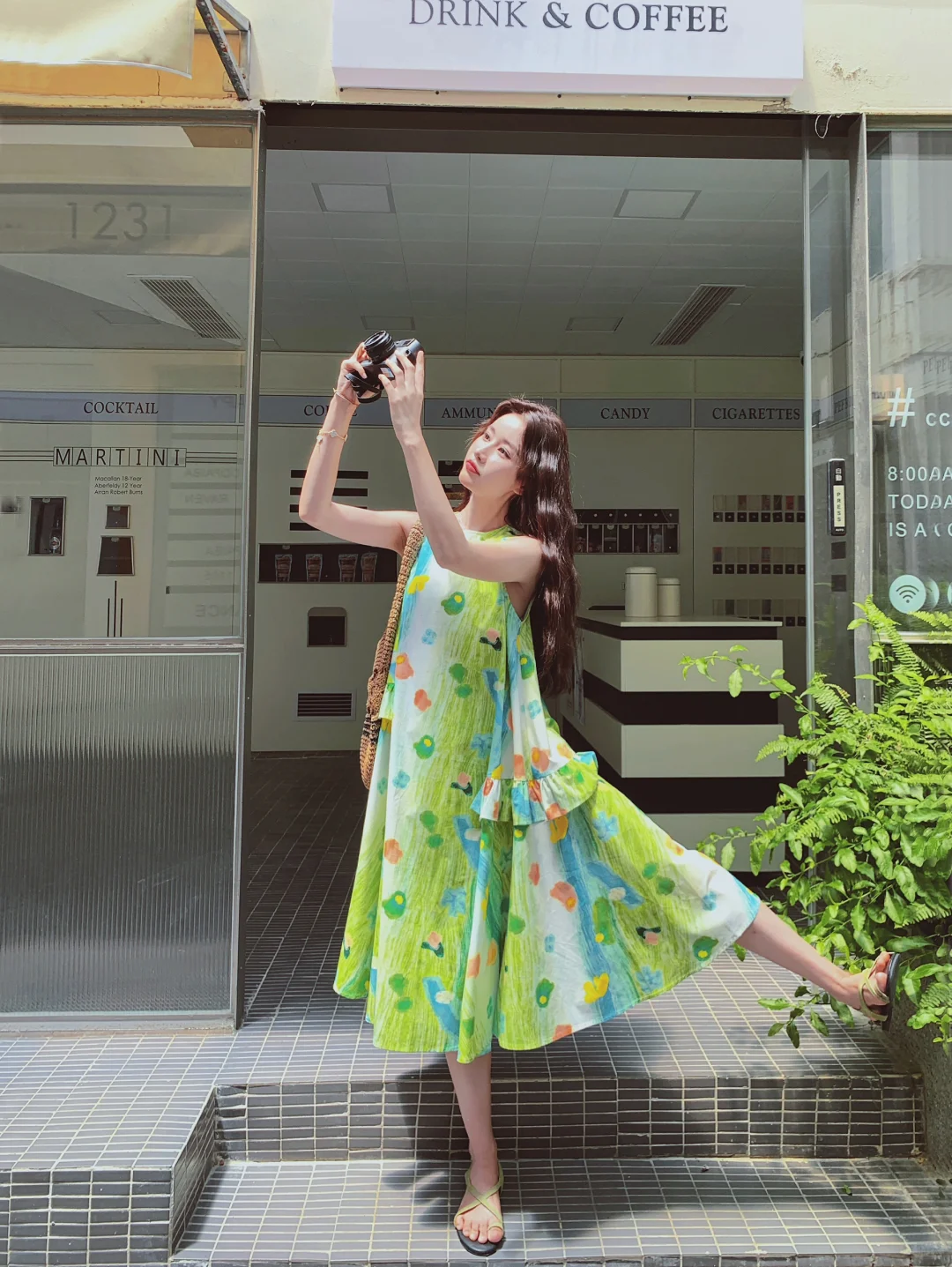 这条连衣裙太少女啦！颜色好美💚