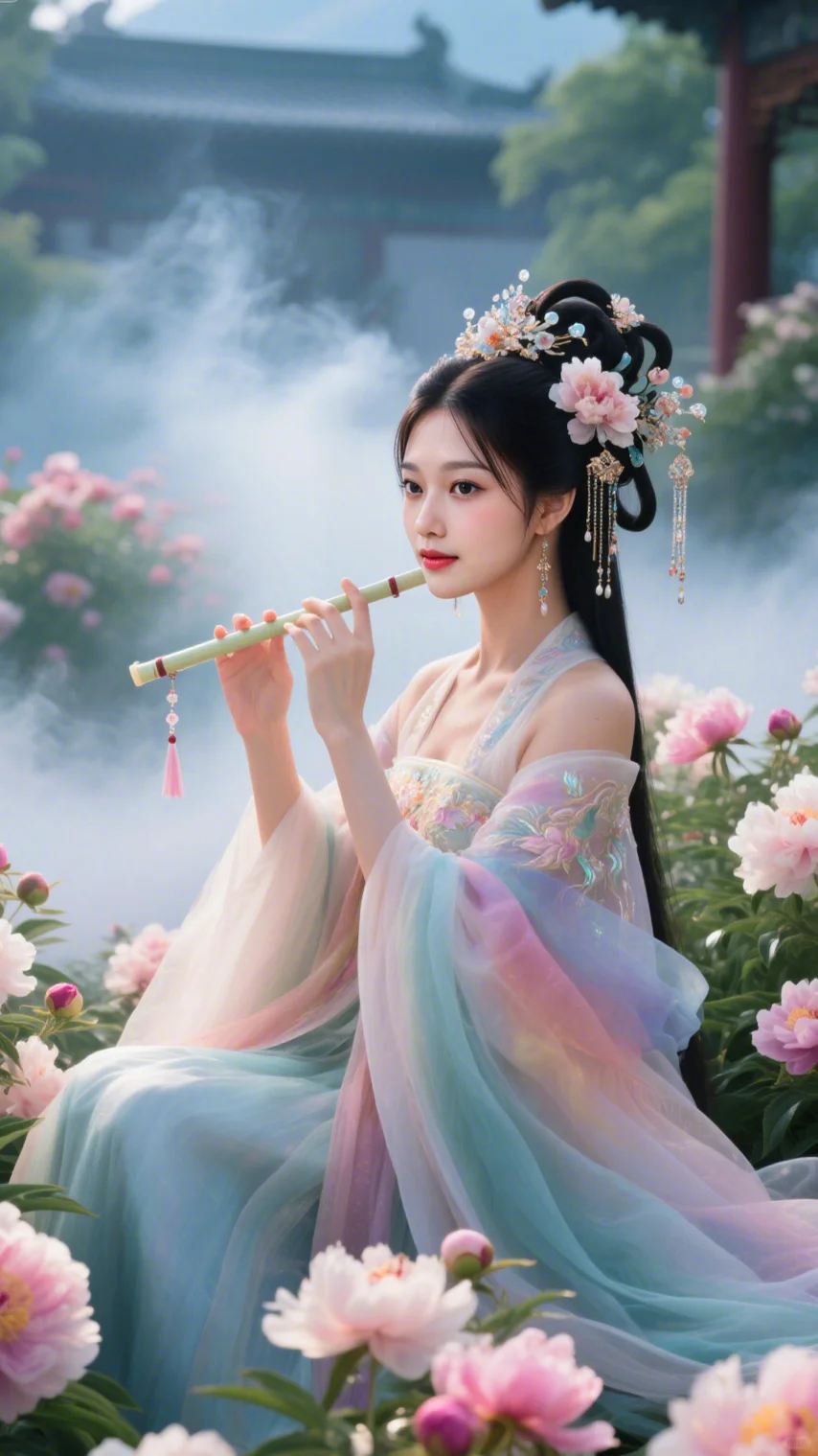 古风笛子女孩，清冷又神秘！