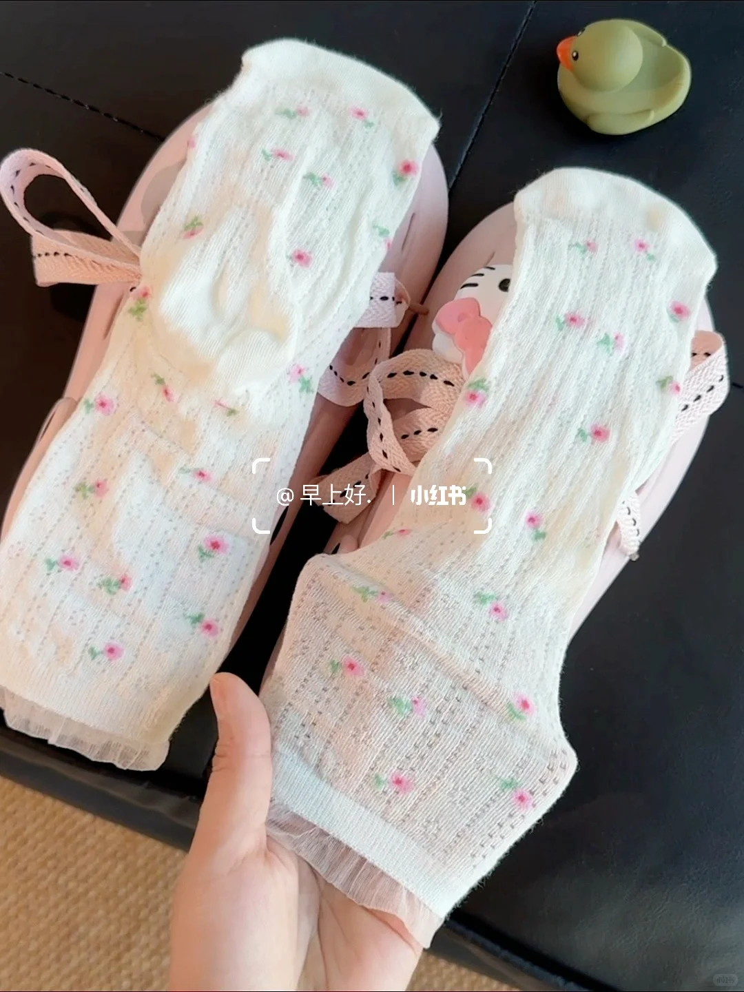 绝了！碎花堆堆袜💖，欧根纱花边超美，夏天可