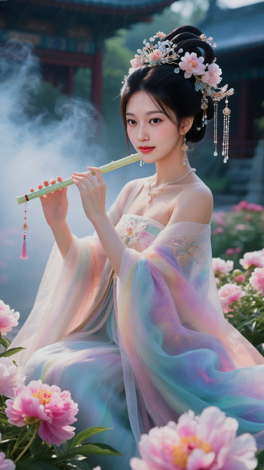 古风笛子女孩，清冷又神秘！