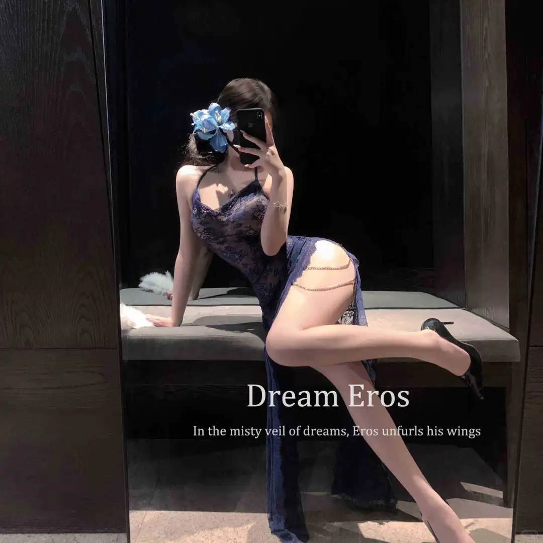 Dream Eros 魅惑蕾丝透视旗袍睡裙