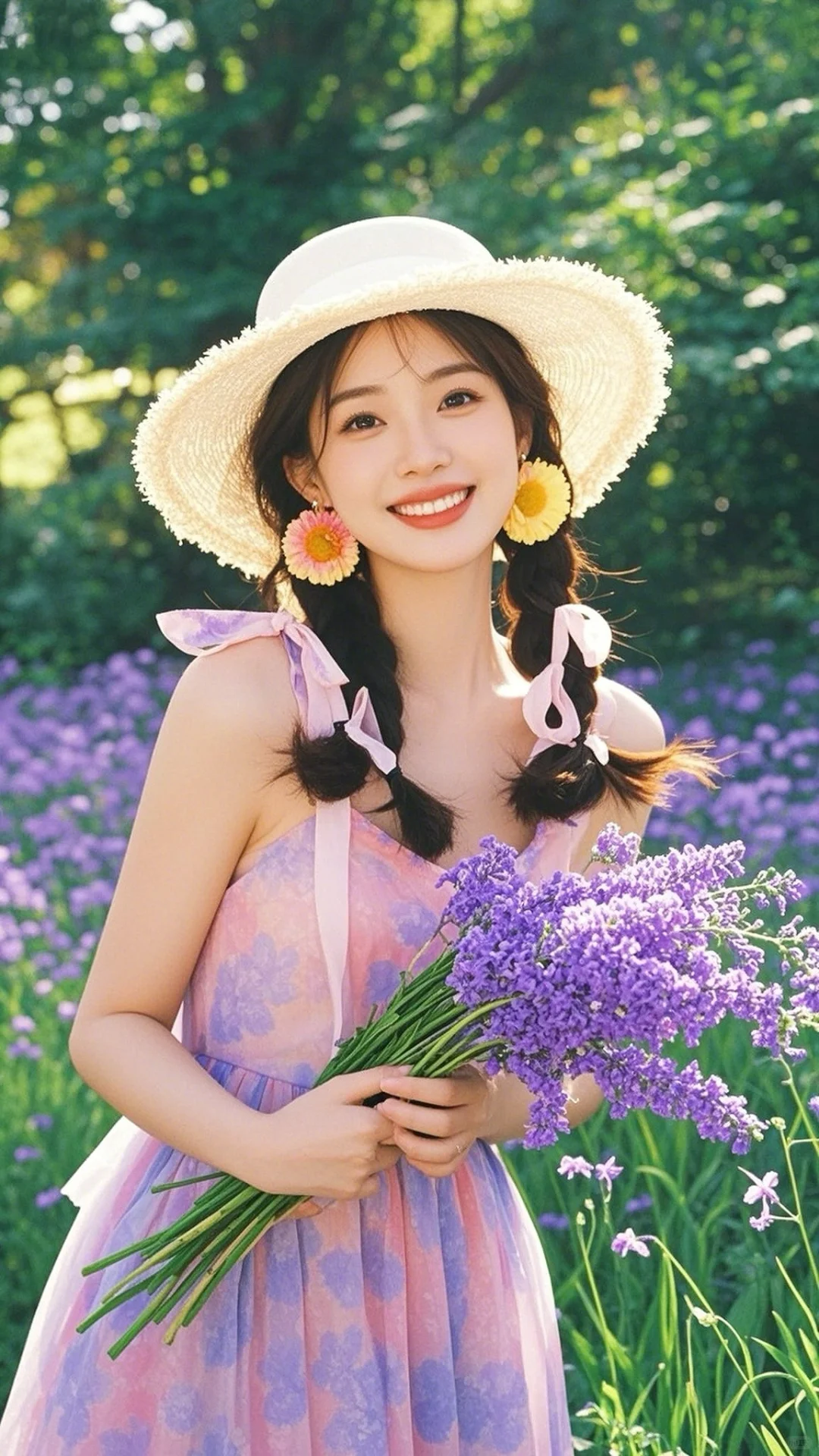 夏日浪漫紫色花海（来自即梦AI）