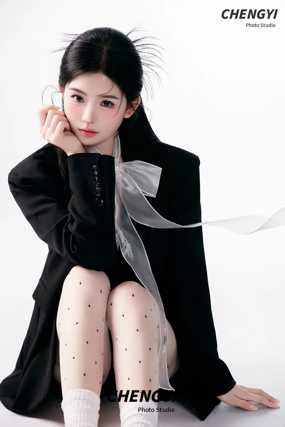 西装和丝带蝴蝶结的完美碰撞🖤韩杂女团风