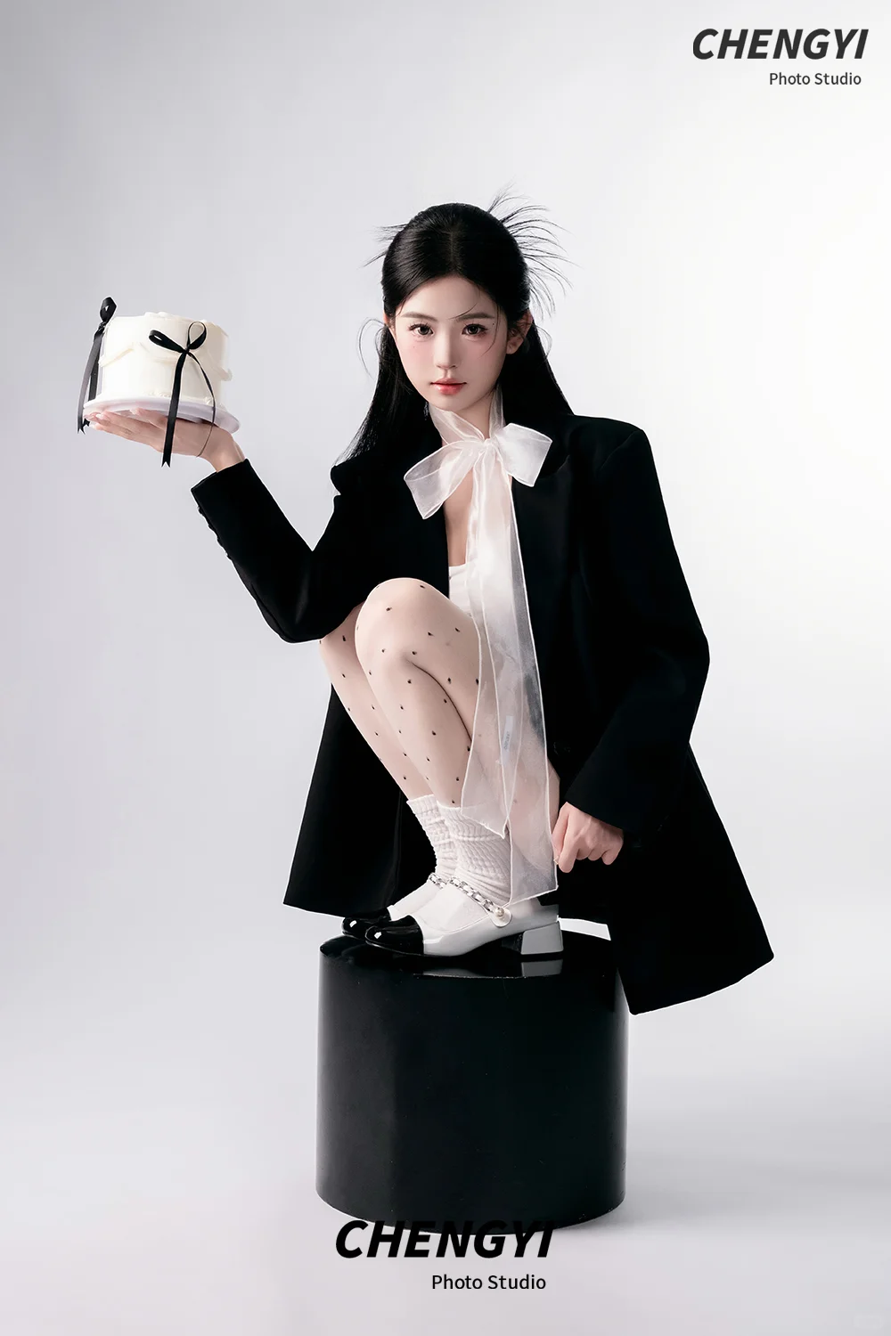 西装和丝带蝴蝶结的完美碰撞🖤韩杂女团风