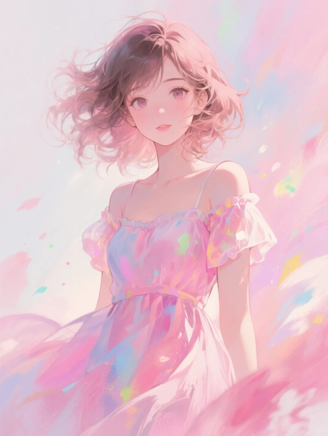 粉色系女生头像|莫奈花园风
