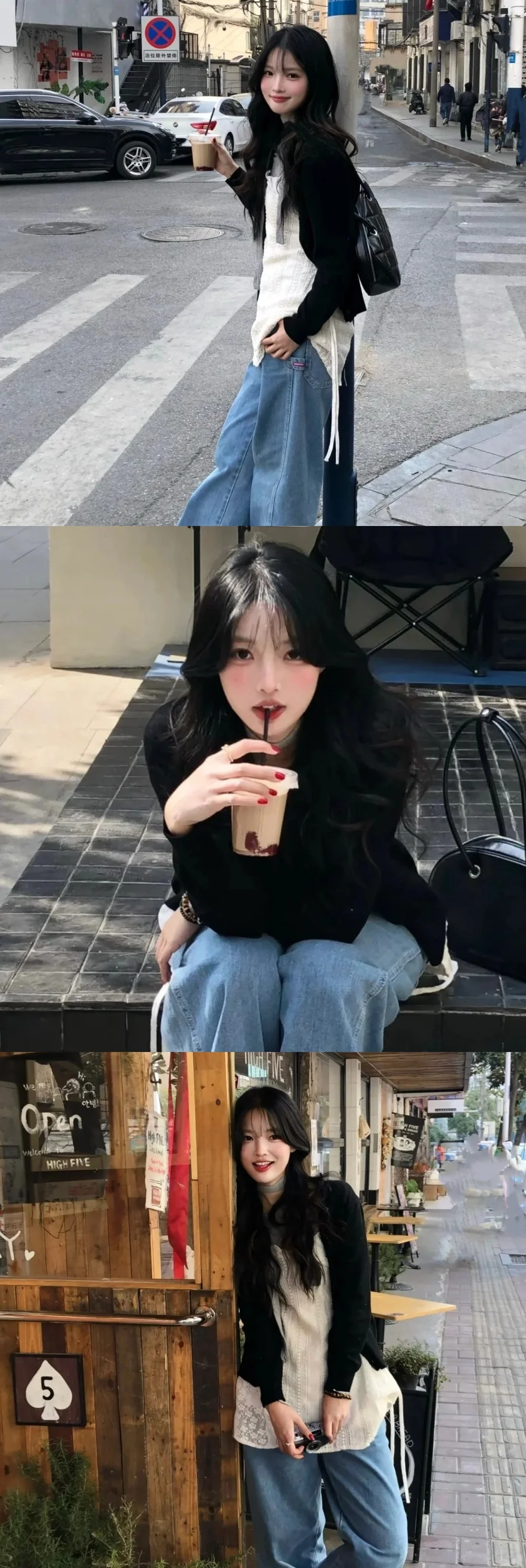 保存一些i人韩女citywalk拍照姿势🚶🏻‍♀🎧