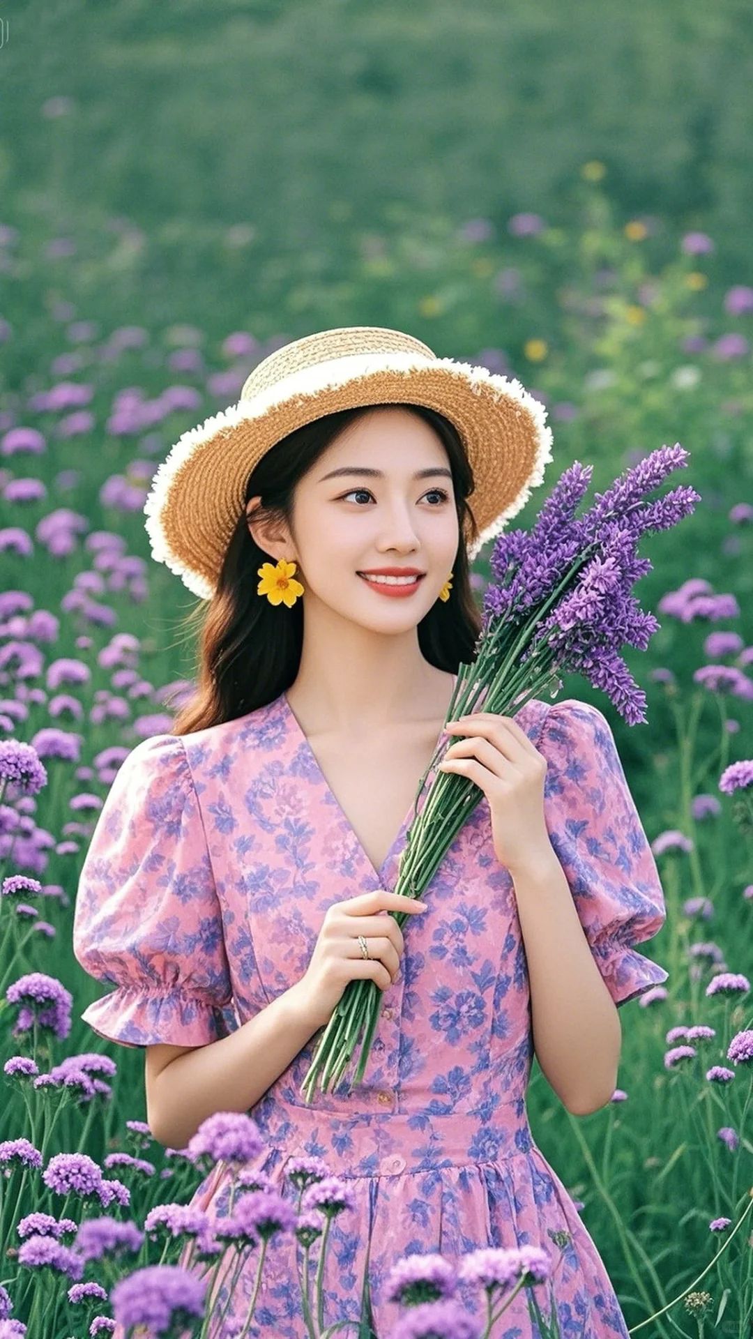 夏日浪漫紫色花海（来自即梦AI）