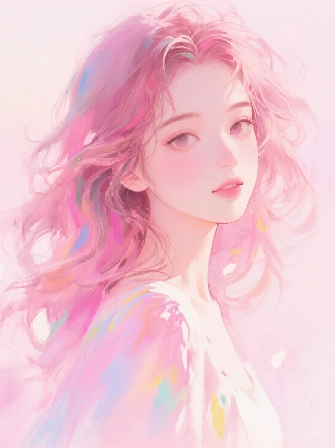 粉色系女生头像|莫奈花园风
