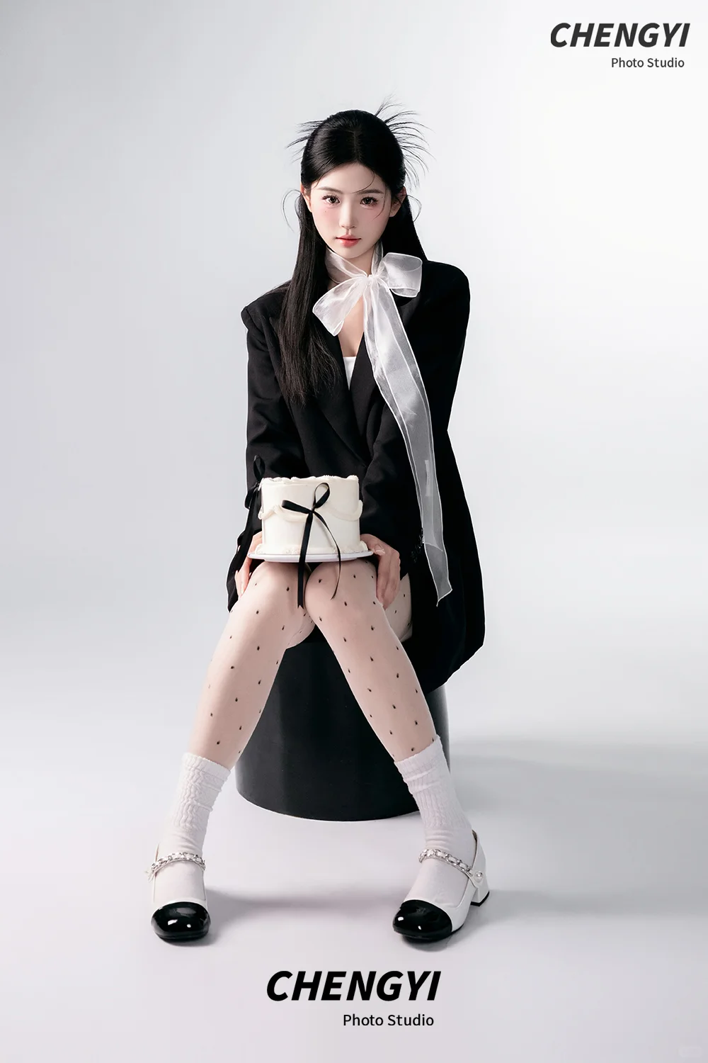 西装和丝带蝴蝶结的完美碰撞🖤韩杂女团风