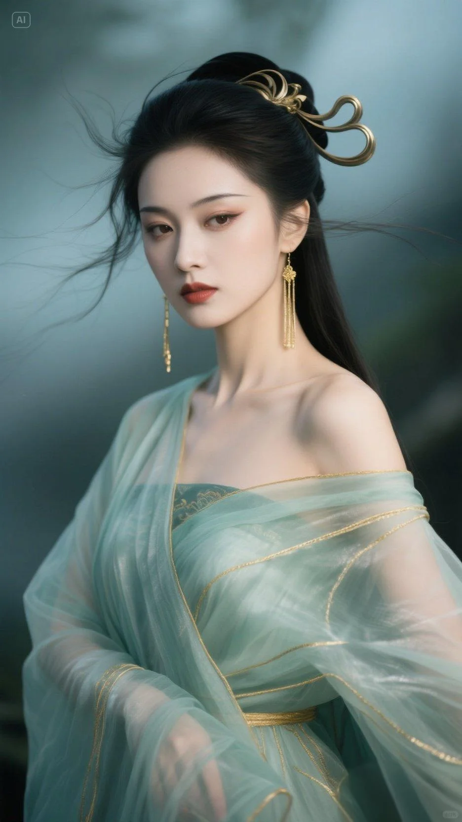 AI青纱曼妙映金钿，古风雅致醉