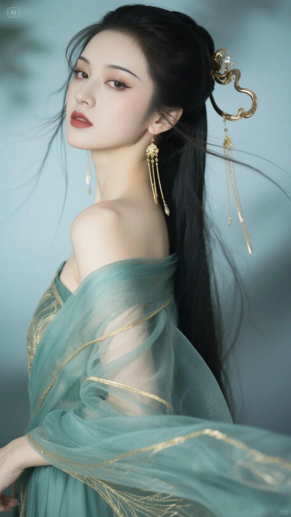 AI青纱曼妙映金钿，古风雅致醉