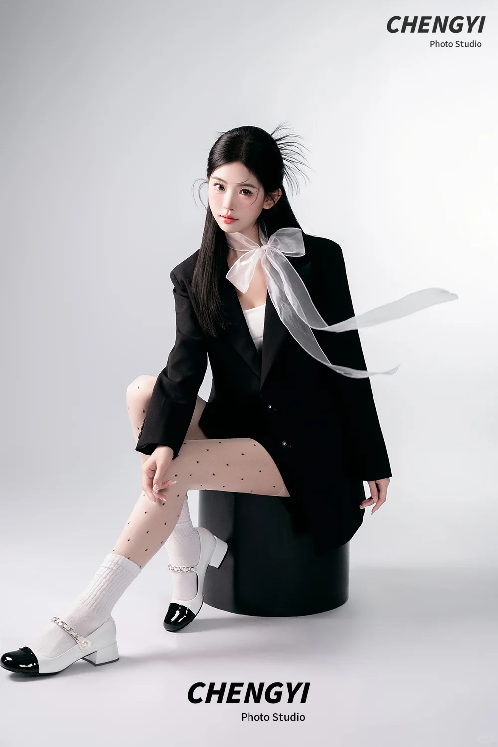 西装和丝带蝴蝶结的完美碰撞🖤韩杂女团风