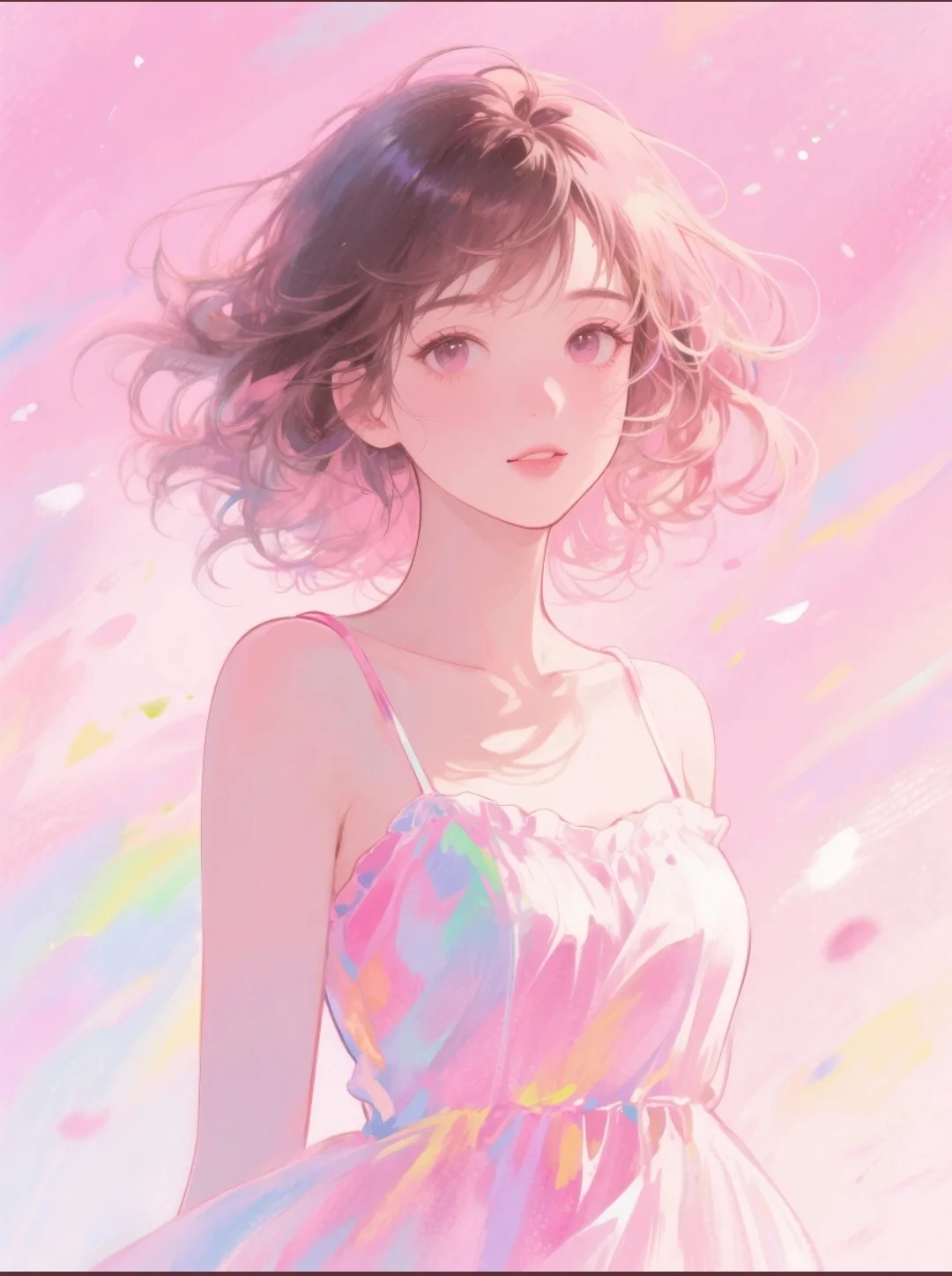 粉色系女生头像|莫奈花园风