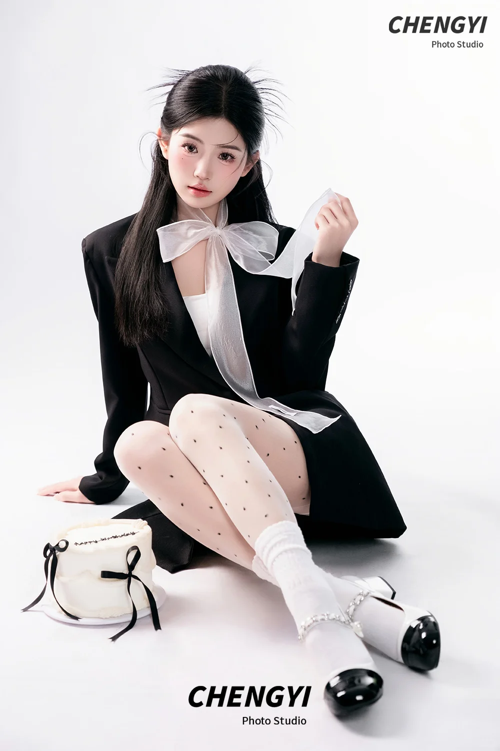 西装和丝带蝴蝶结的完美碰撞🖤韩杂女团风