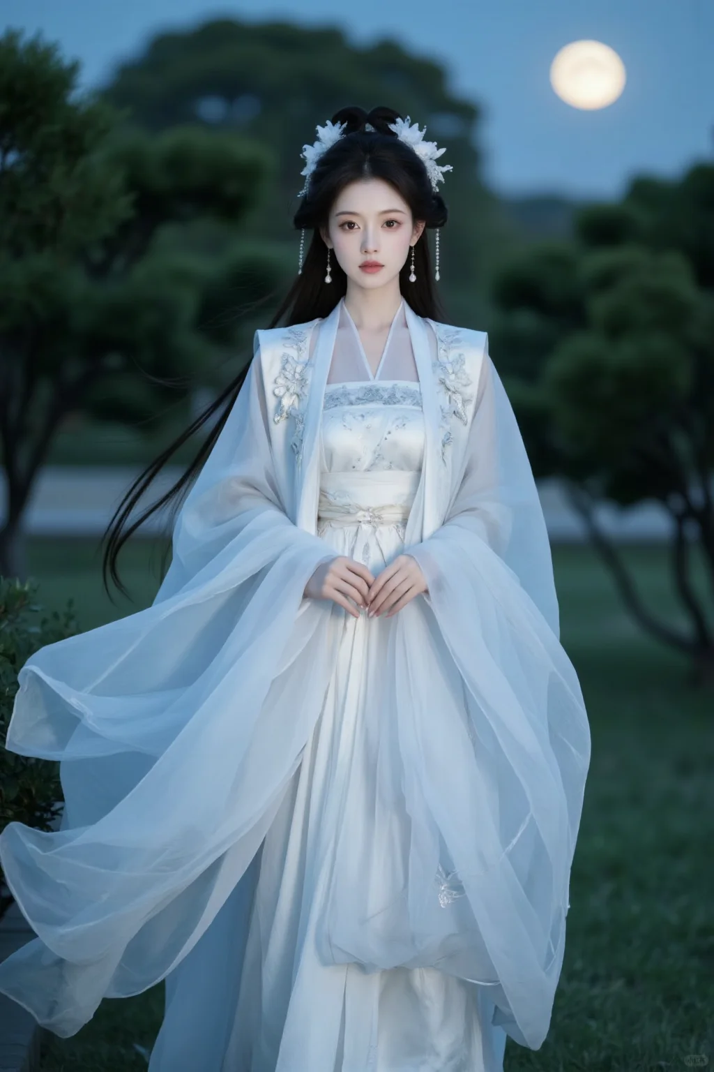 《月辉汉服，佳人逸韵醉心》