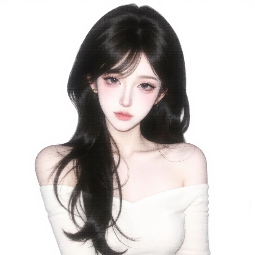 白色氛围感撕拉照片｜女头