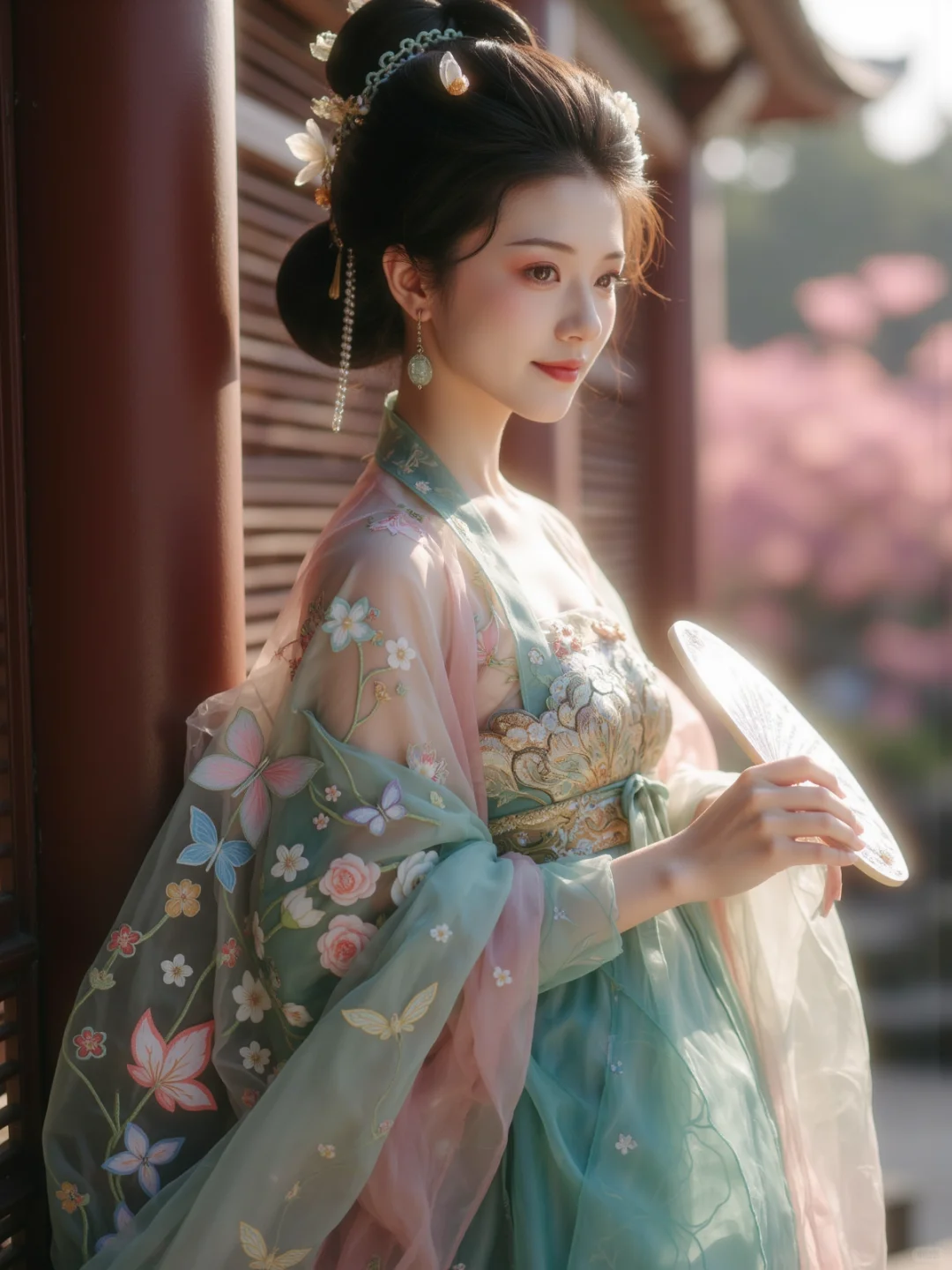 ✨ 花间汉服倩影，邂逅古韵时光