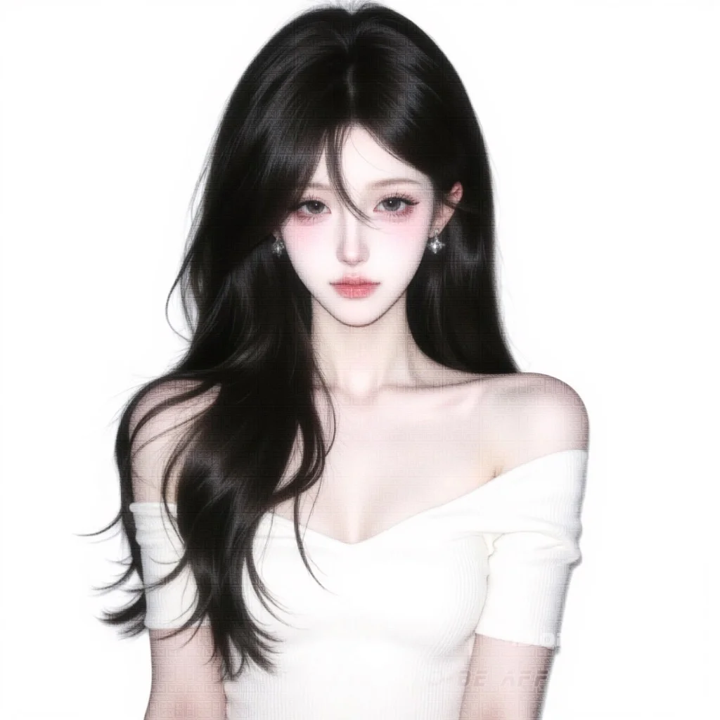 白色氛围感撕拉照片｜女头