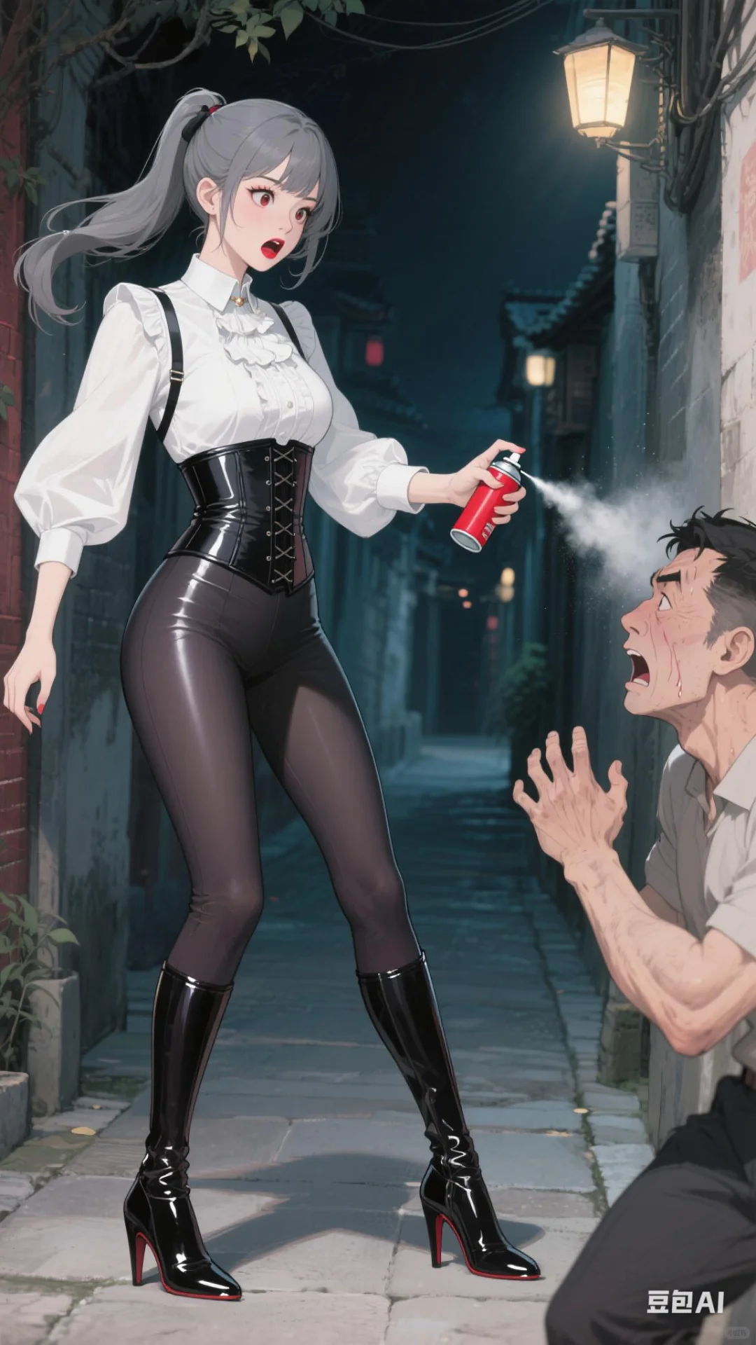 壁纸分享：遇到危险自卫的小姐姐