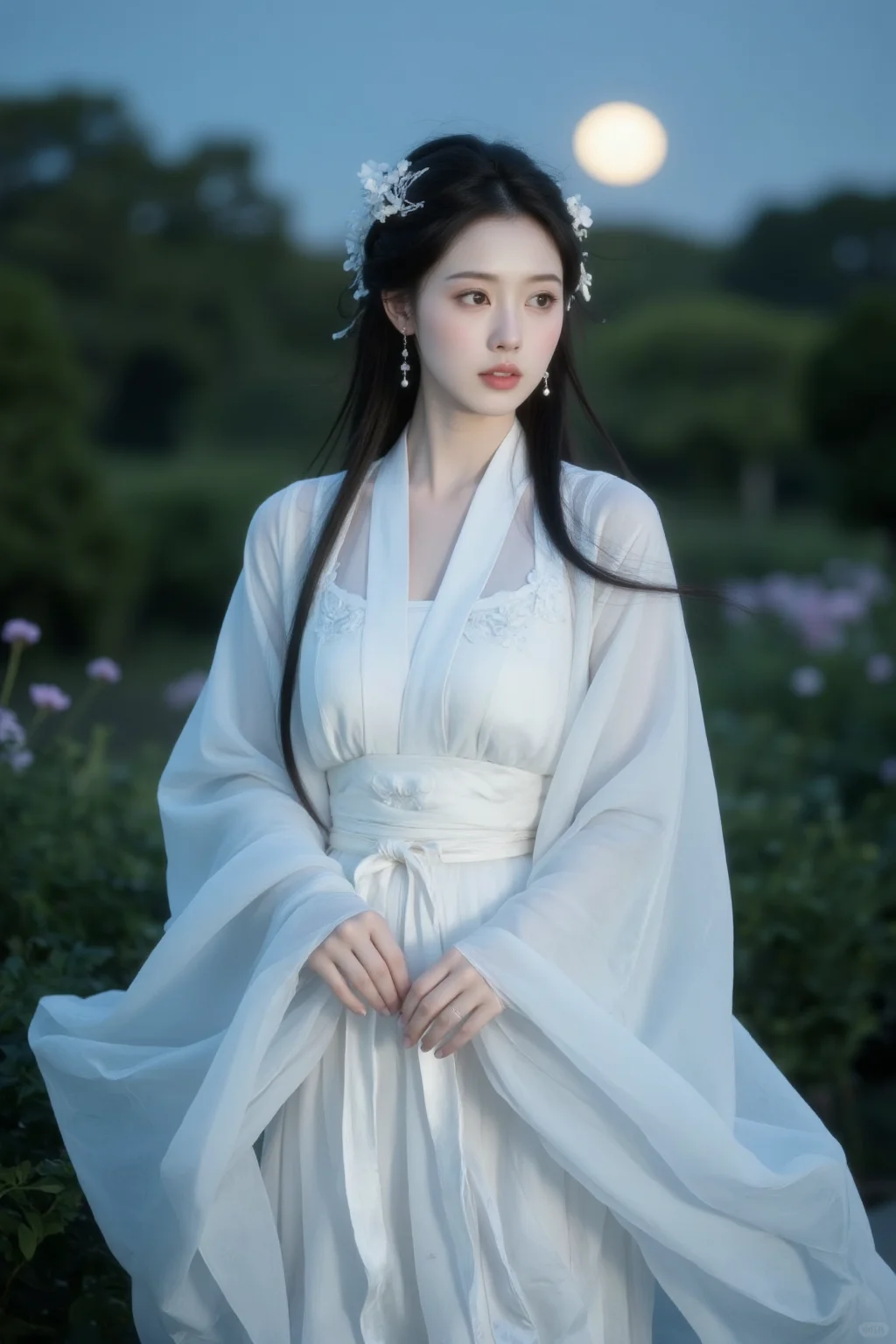 《月辉汉服，佳人逸韵醉心》