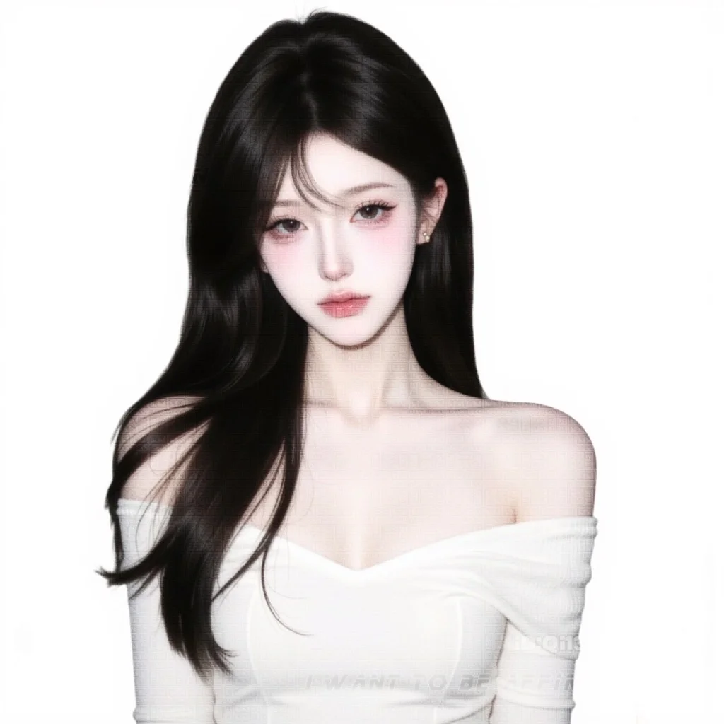 白色氛围感撕拉照片｜女头