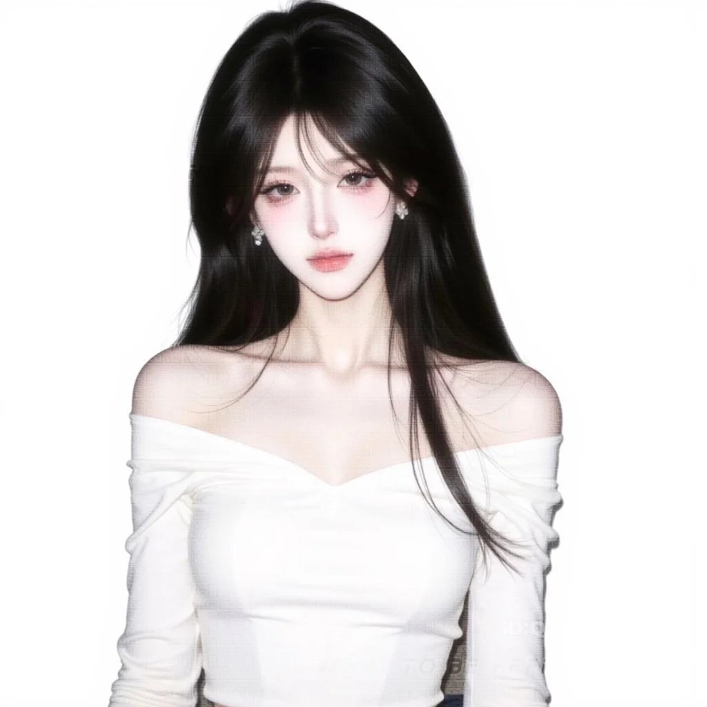 白色氛围感撕拉照片｜女头