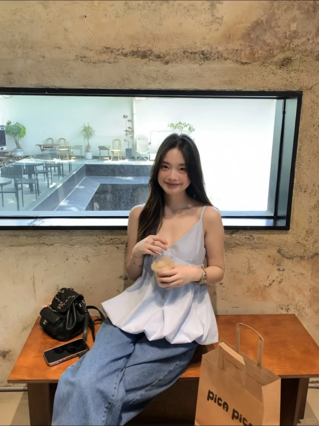 夏日清新小吊带🫶🏻奶蓝奶蓝的