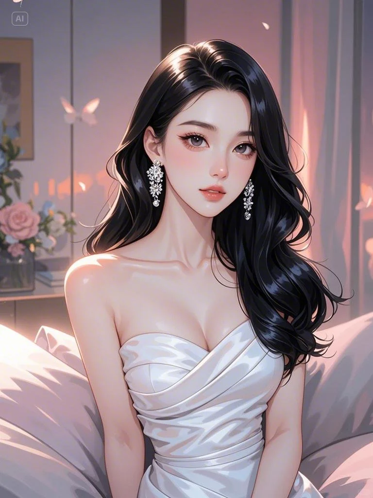 繁华街头，白裙美人的优雅漫步👗✨