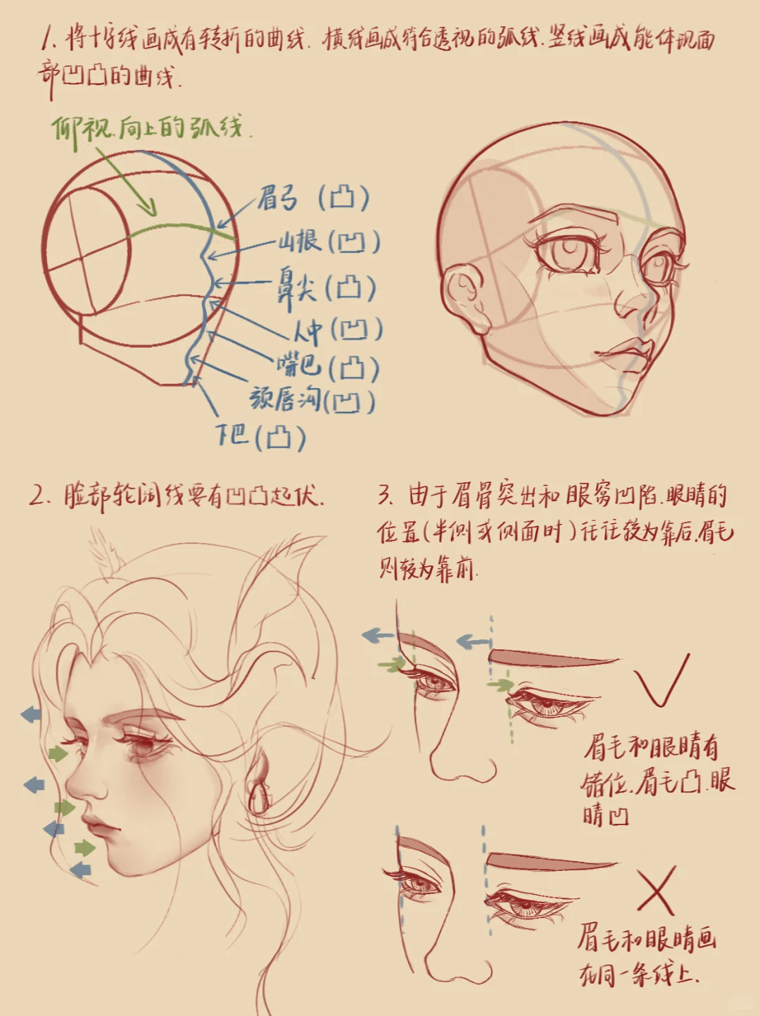 挑战一分钟教你如何把脸画立体☝