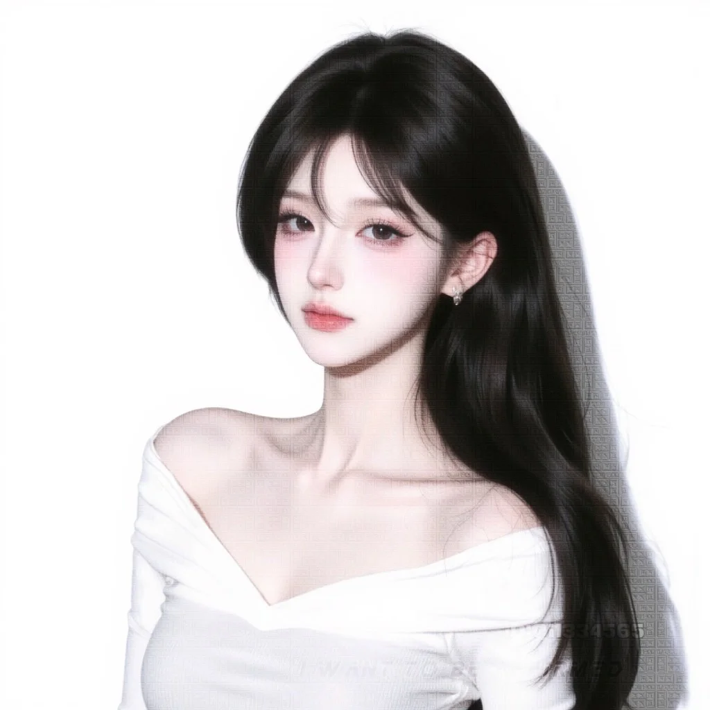 白色氛围感撕拉照片｜女头