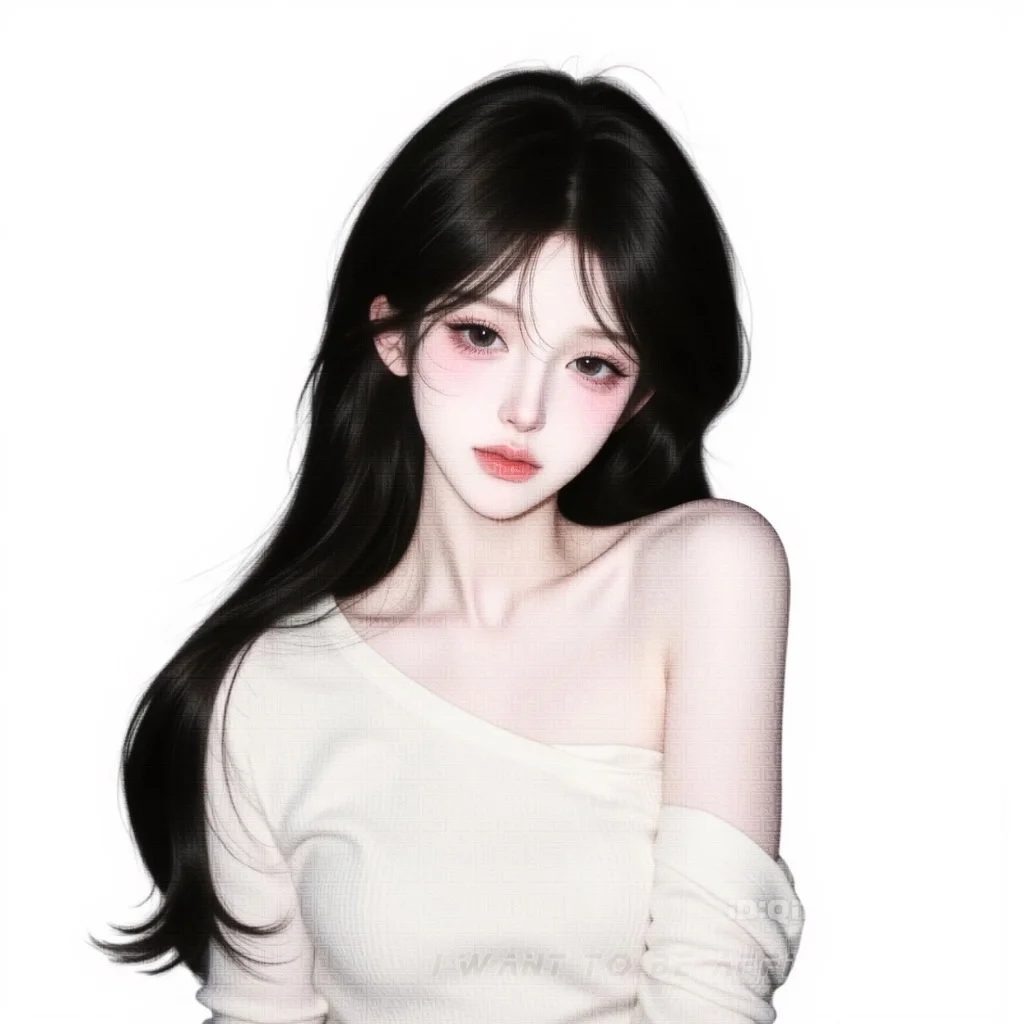白色氛围感撕拉照片｜女头