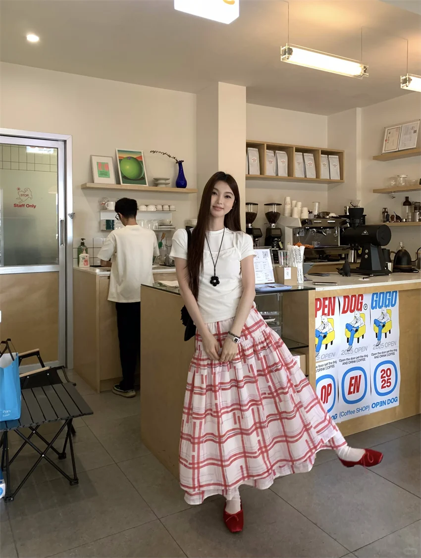 夏日清新🌼格子裙显高秘籍