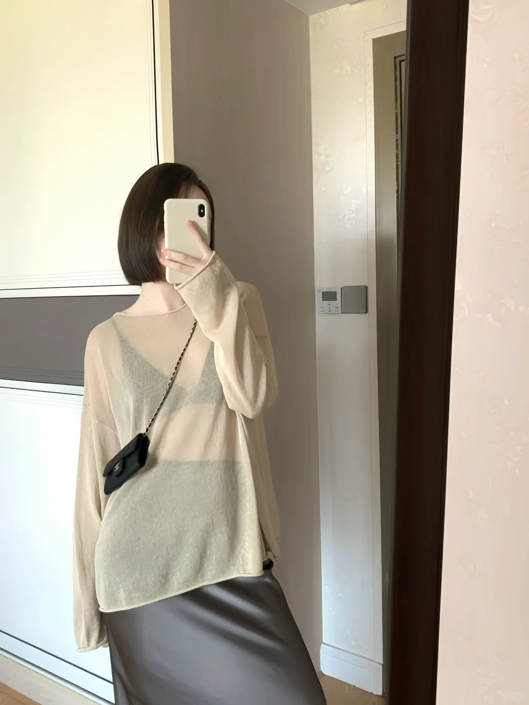 温柔一点的奶咖色针织衫～