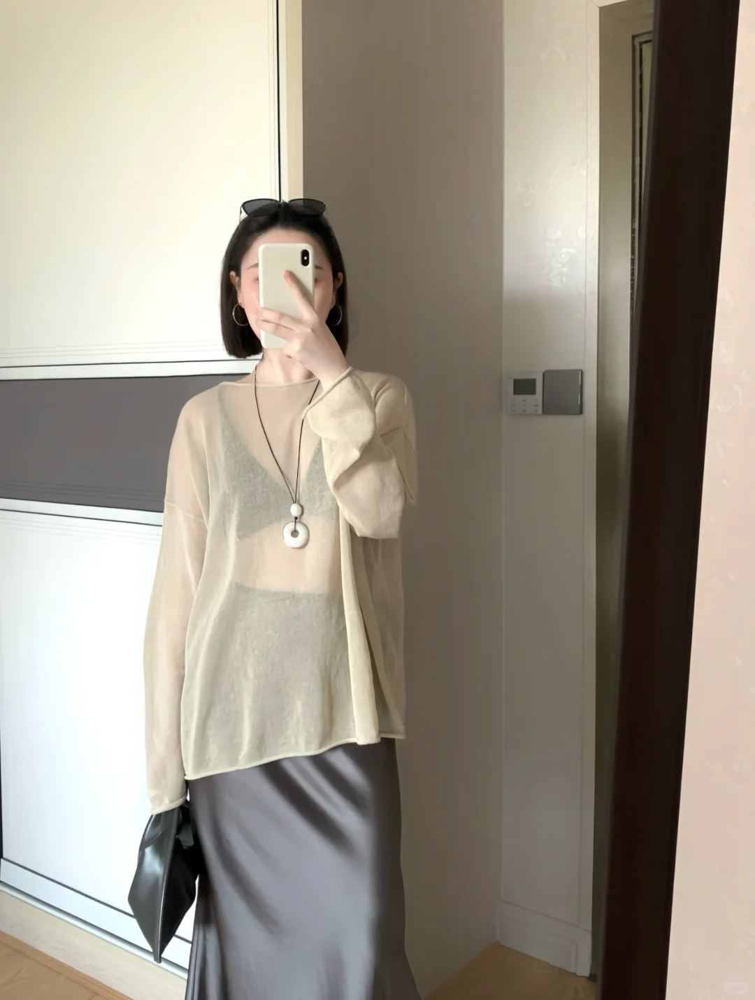 温柔一点的奶咖色针织衫～