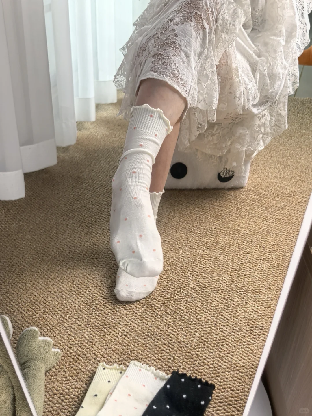 好喜欢我的波点卷边袜！亲测，敲好穿！！！