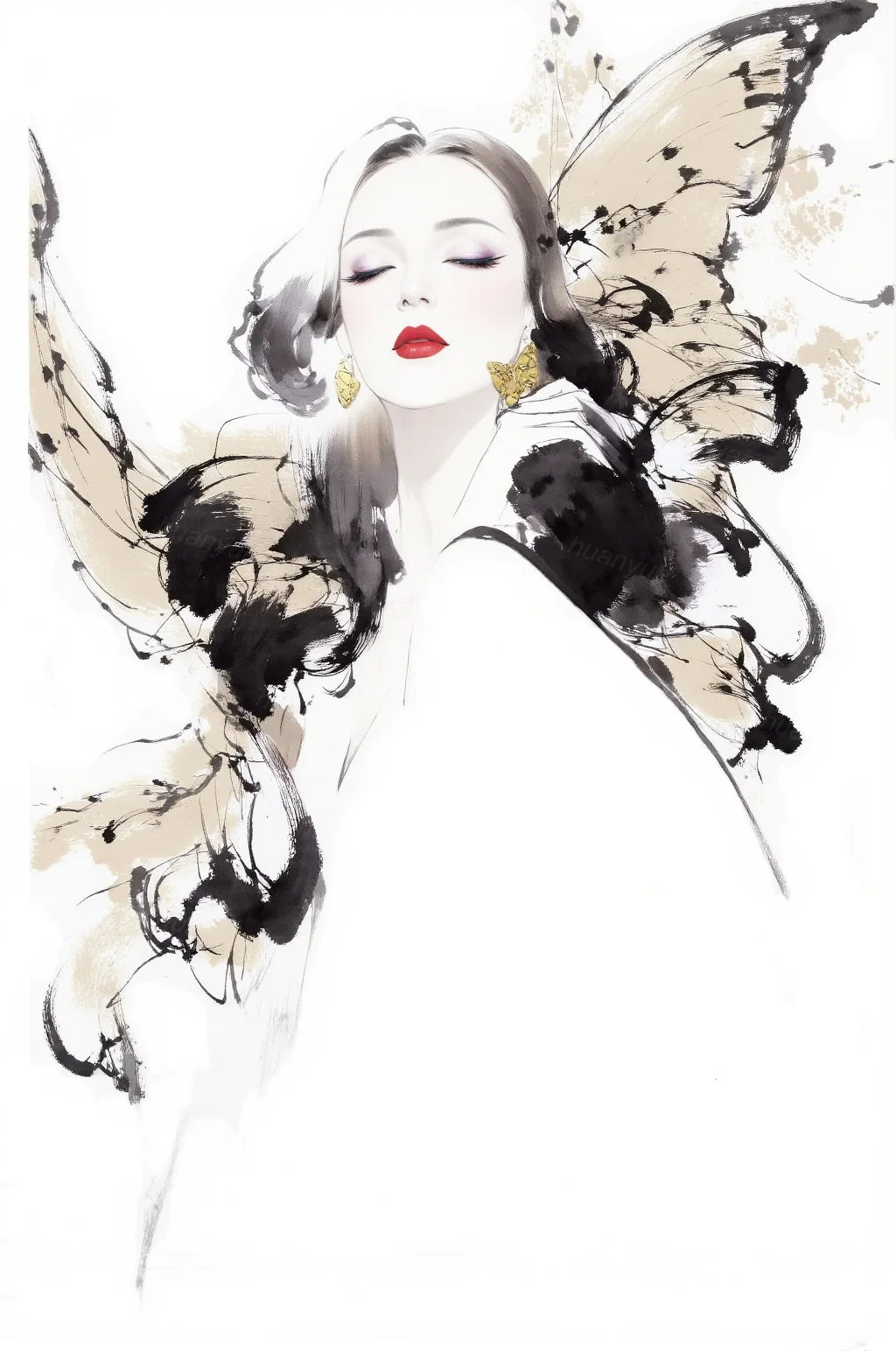 优雅女人、时尚插画、气质女人、高级感插画