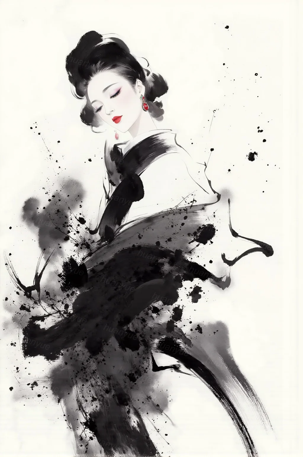 优雅女人、时尚插画、气质女人、高级感插画
