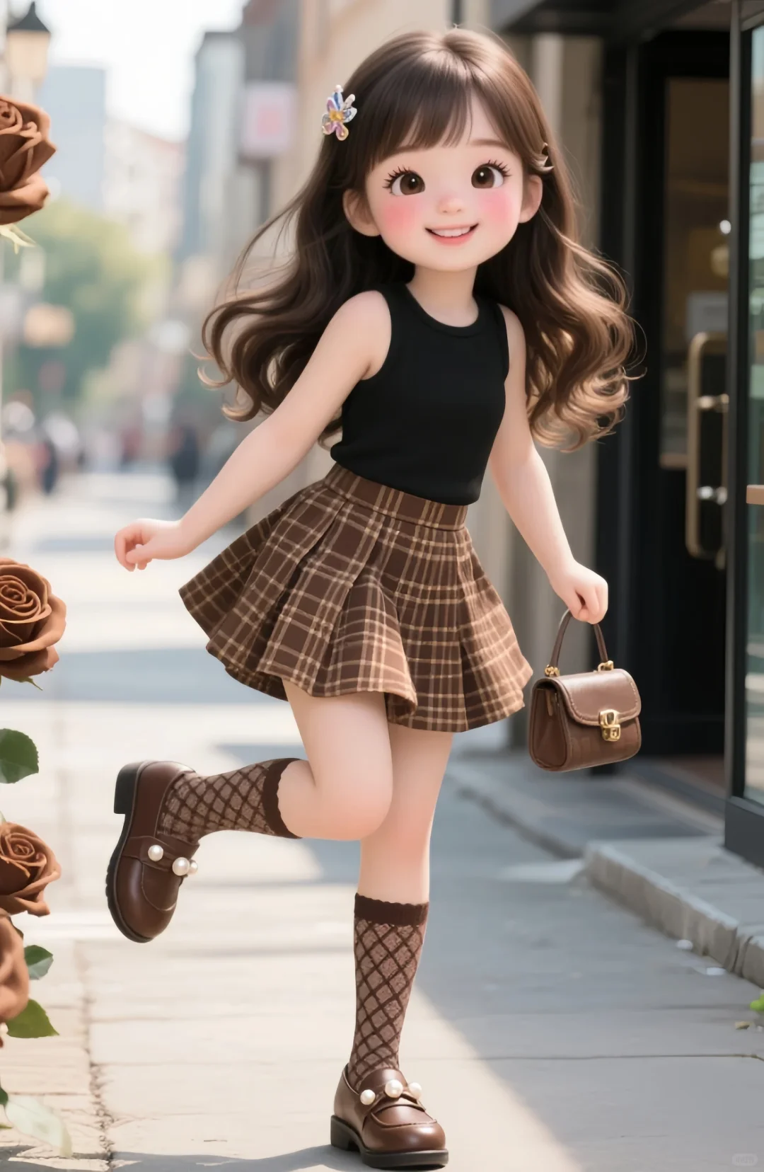 童装ai小女孩素材（礼貌拿图）