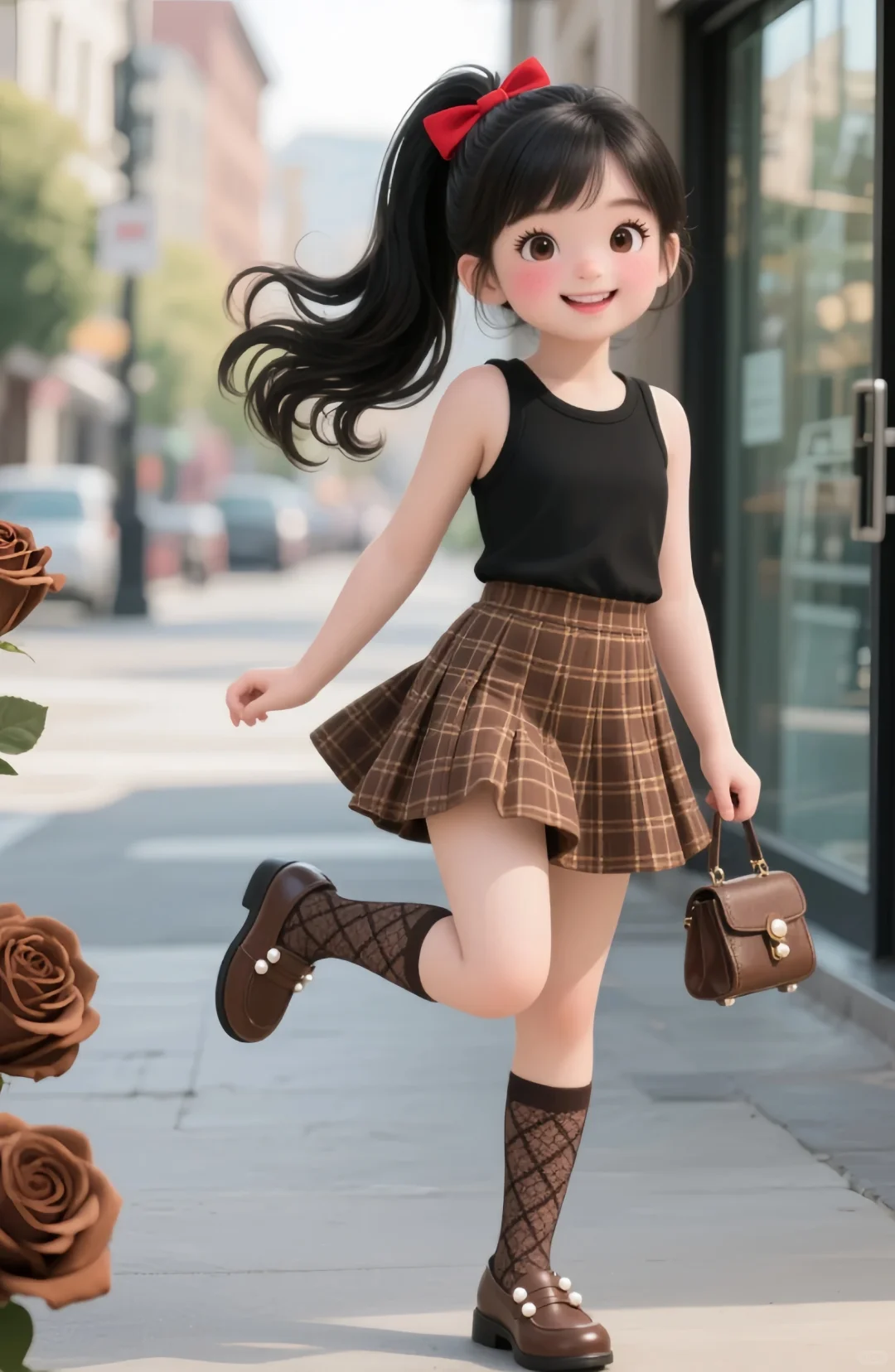 童装ai小女孩素材（礼貌拿图）