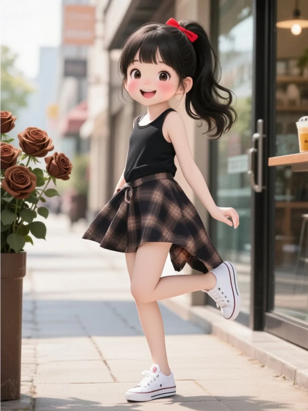 童装ai小女孩素材（礼貌拿图）