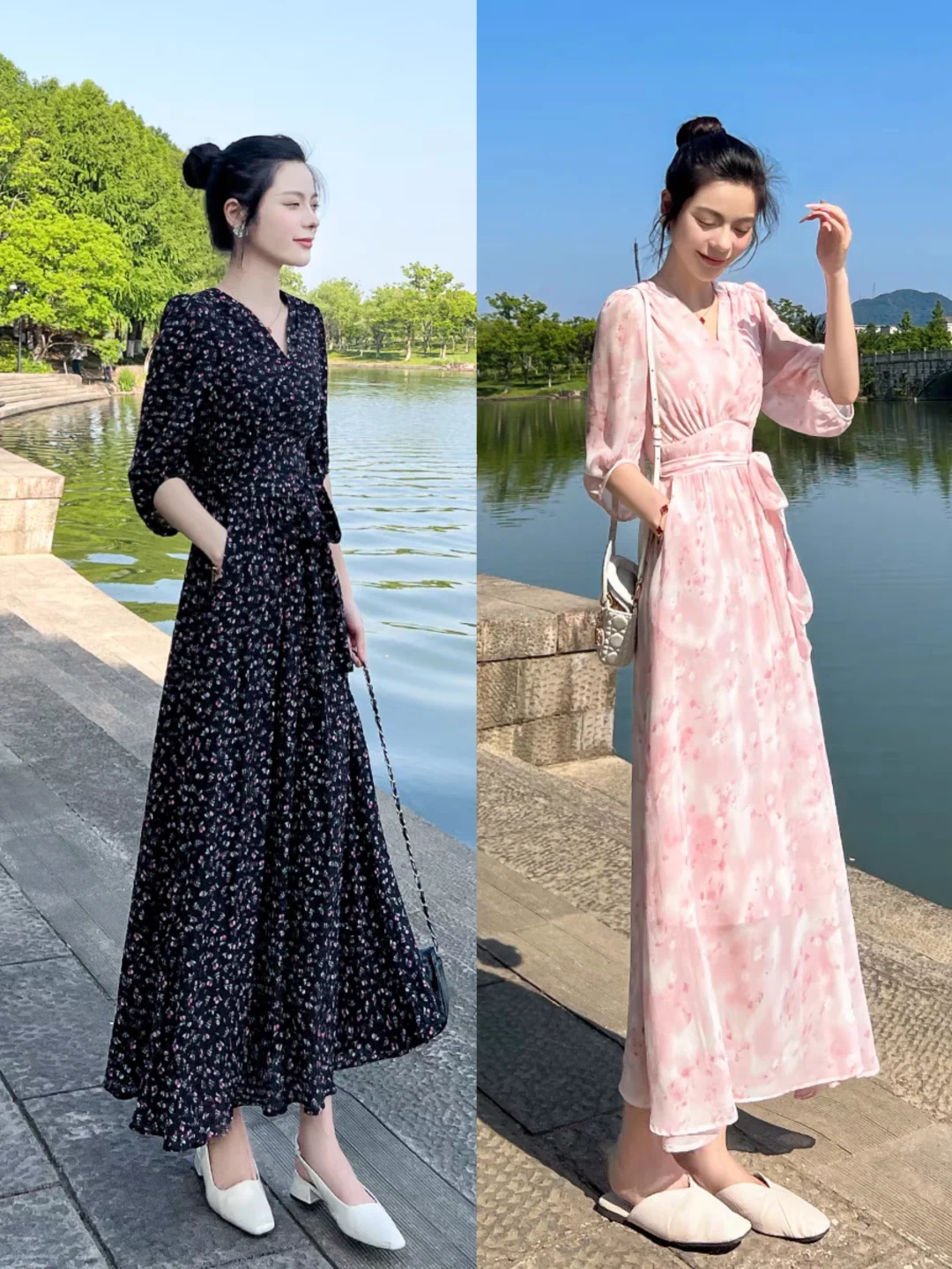 夏季胯宽的女生连衣裙优雅显瘦又修身穿搭技