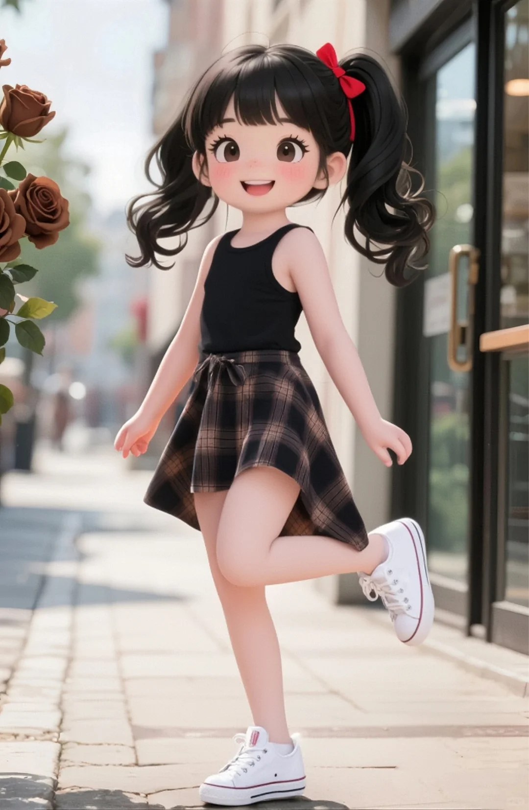 童装ai小女孩素材（礼貌拿图）