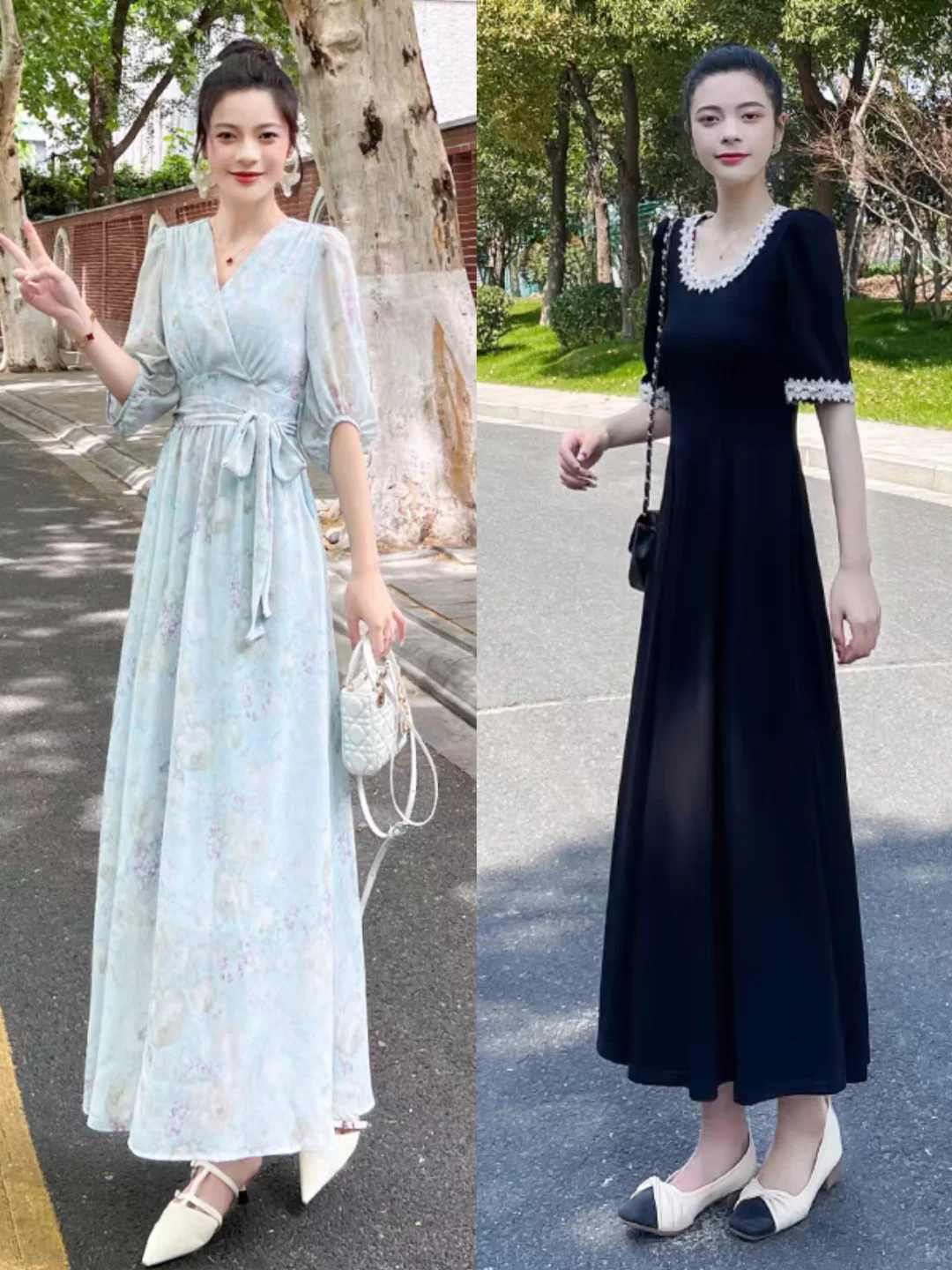 夏季胯宽的女生连衣裙优雅显瘦又修身穿搭技