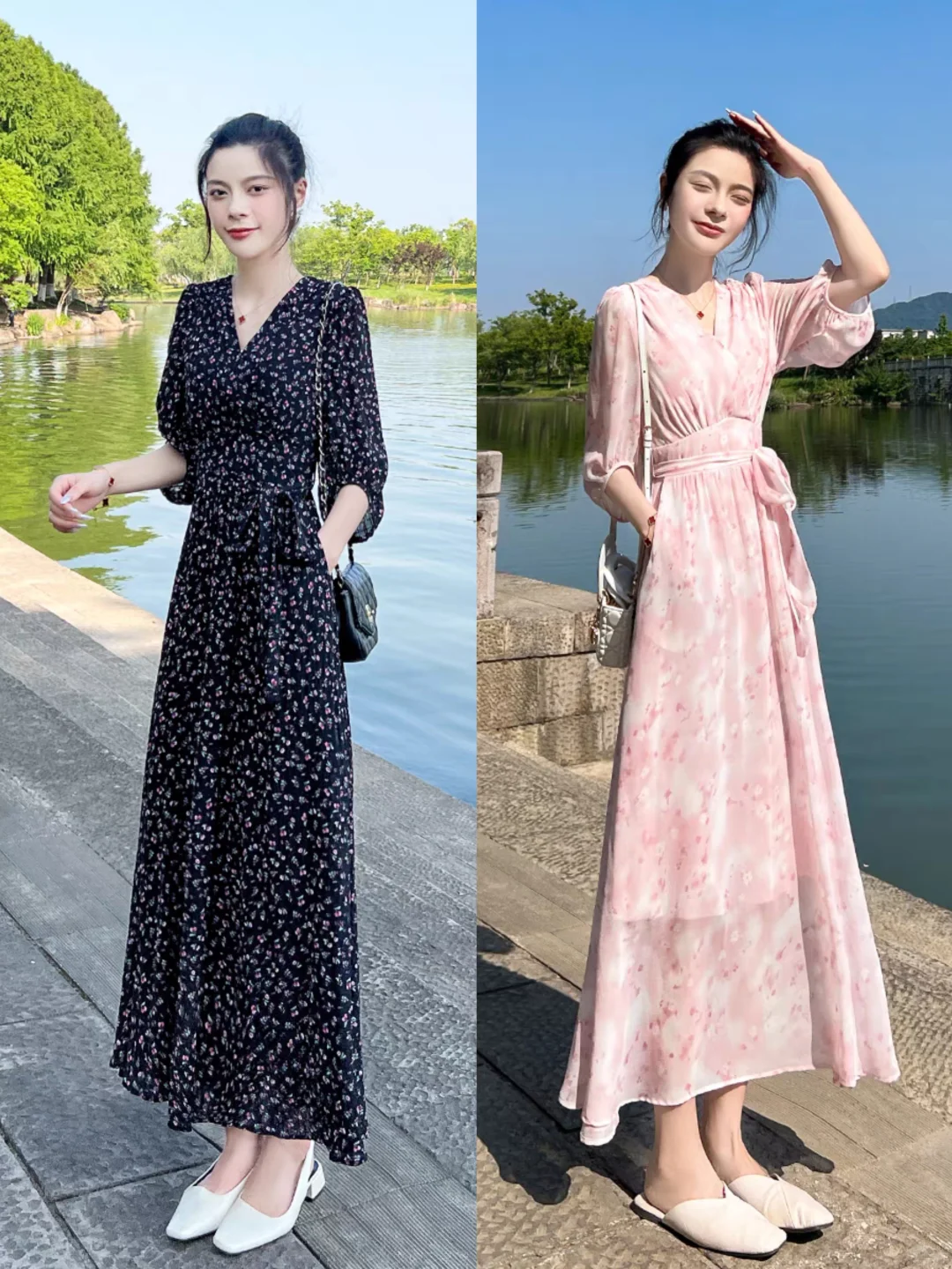 夏季胯宽的女生连衣裙优雅显瘦又修身穿搭技