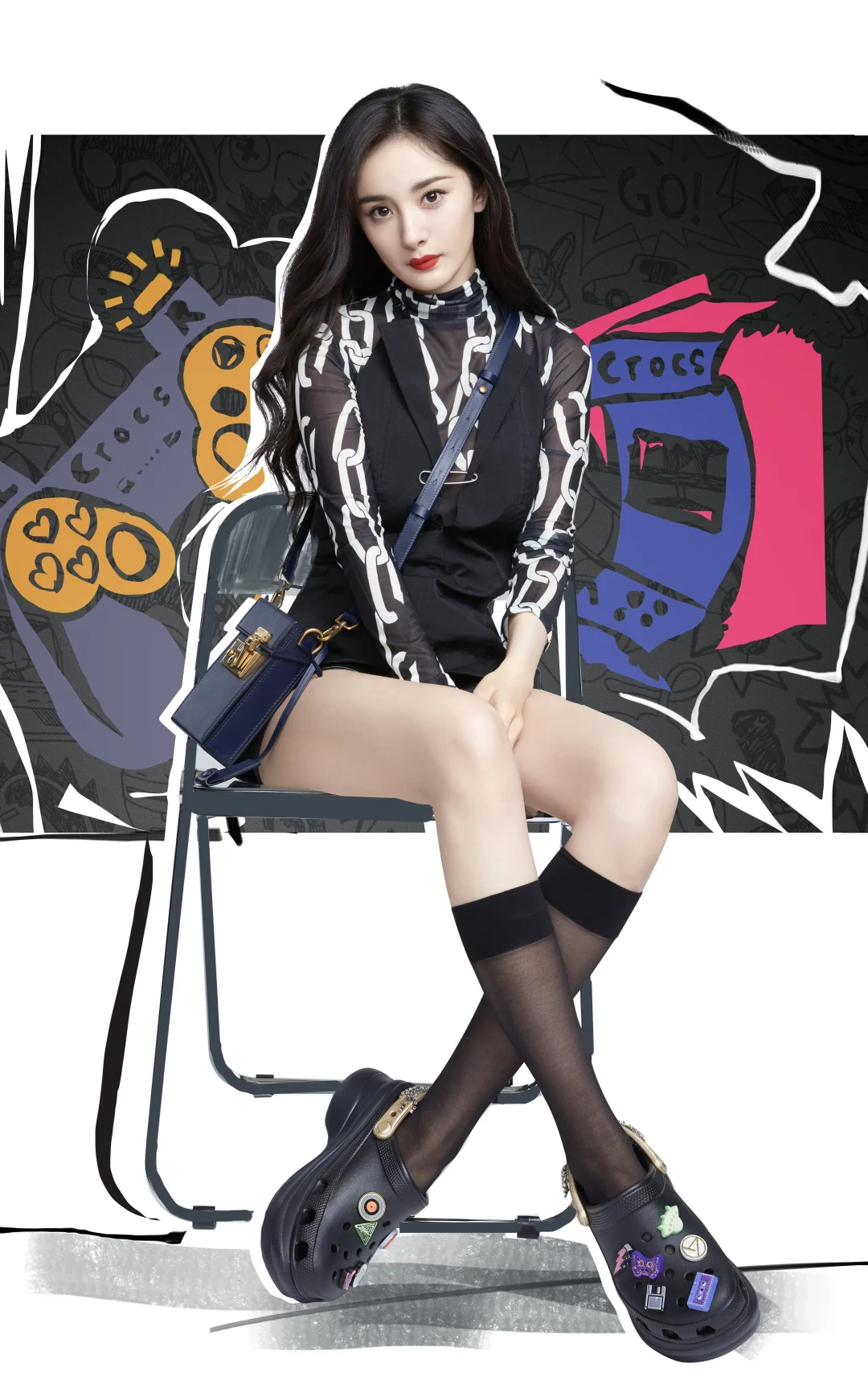 杨幂小腿袜