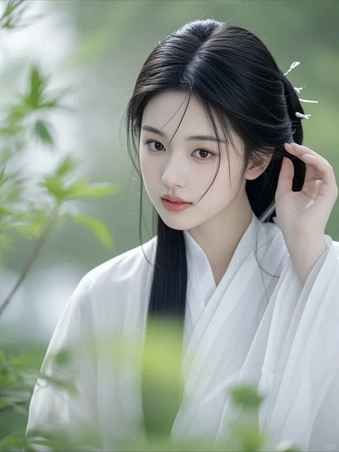 那一抹仙气，自花间而来。AI生成