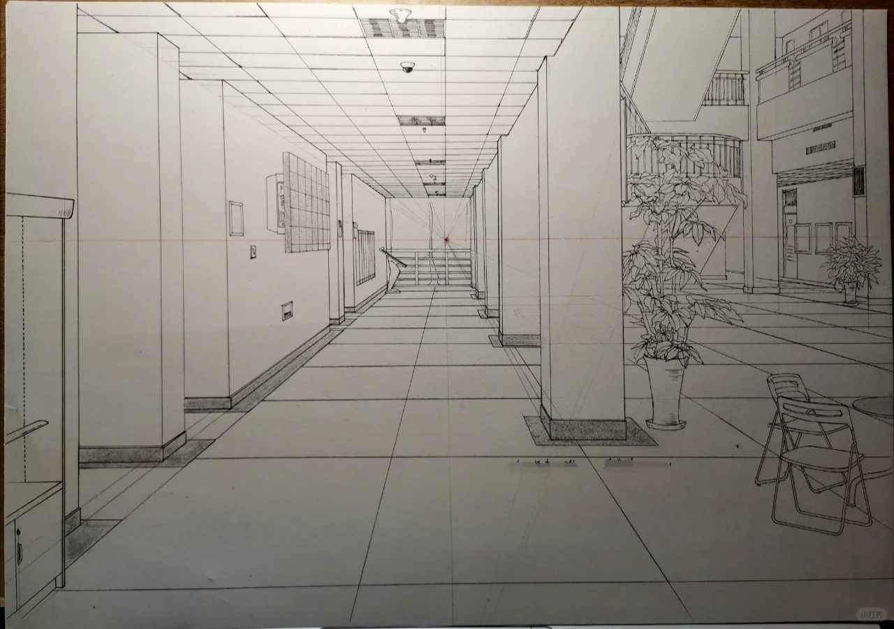 大一美术学透视作业恐怖如斯