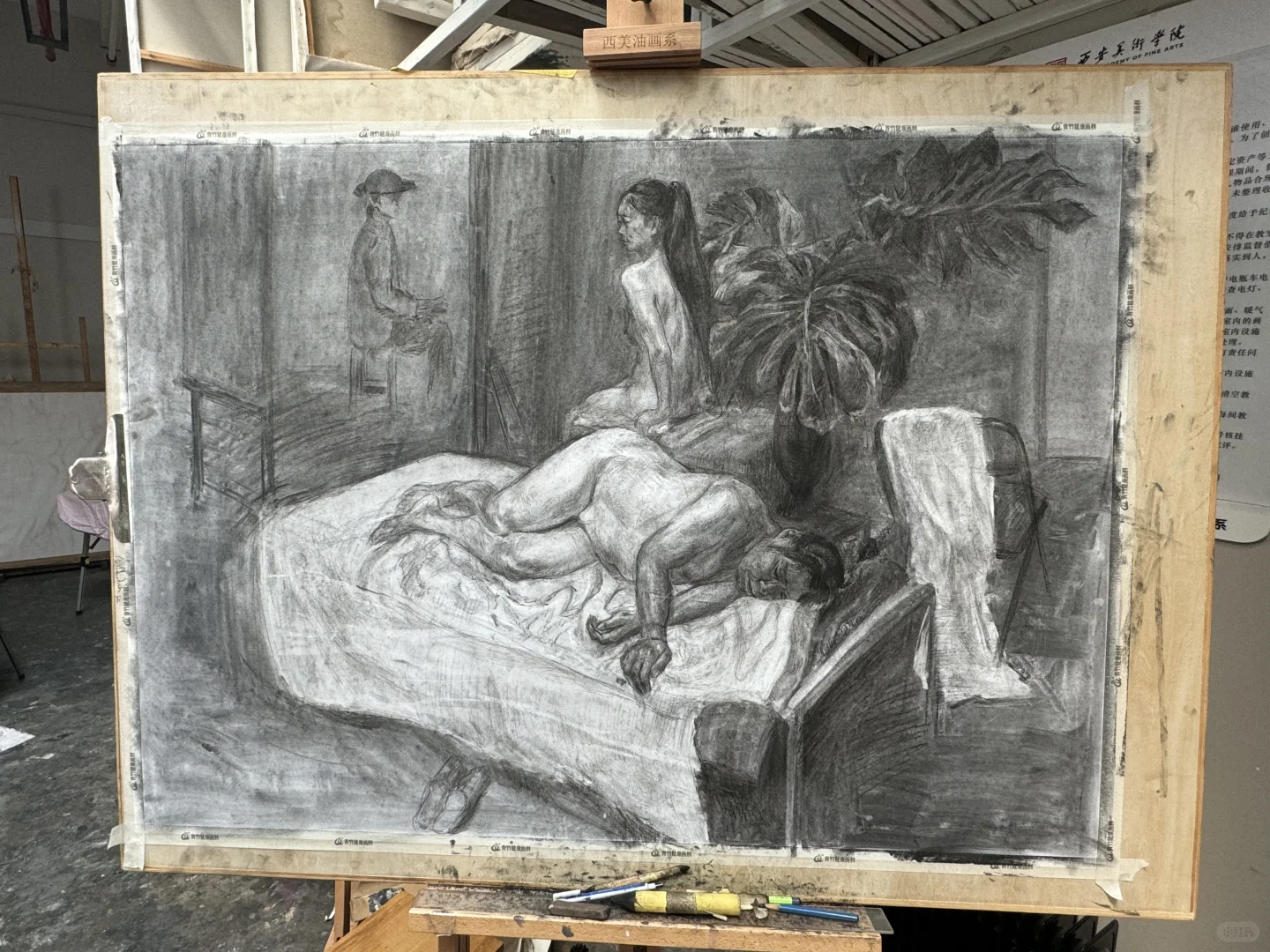 一张短期素描女人体组