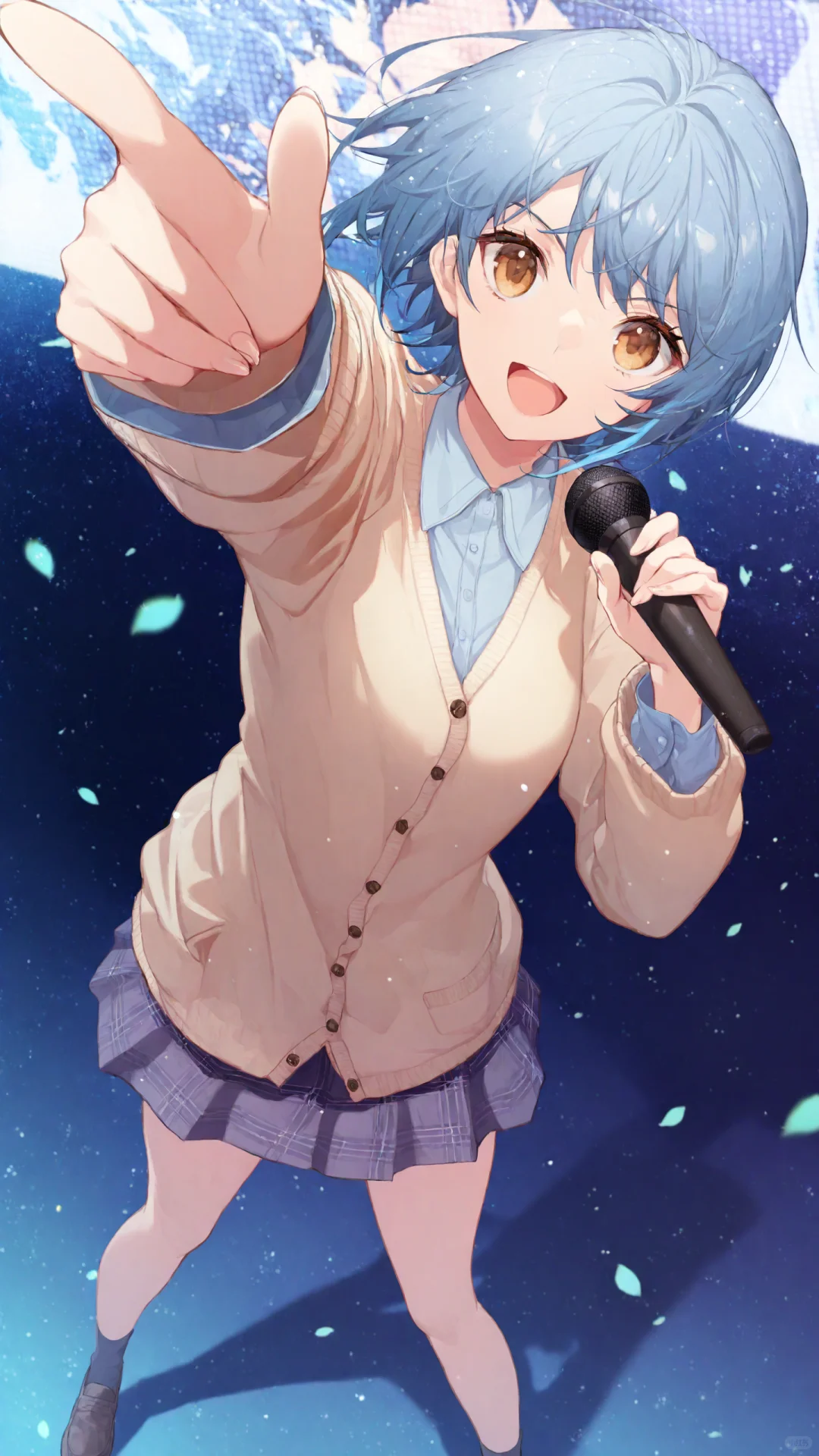 在发光的星星下跳舞的女孩